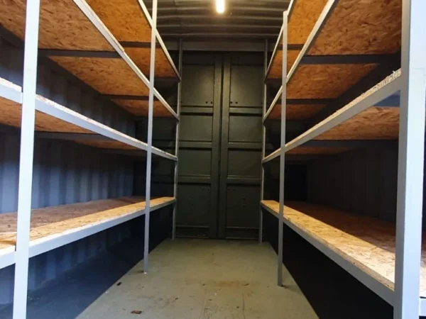 20 x 8Ft 9ft 6 high cube Container, With Anti Condensation, Lighting & Shelving.